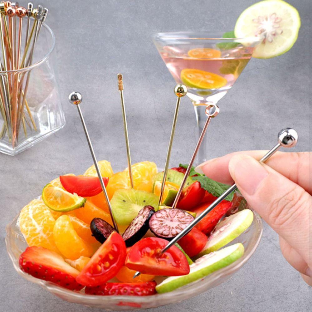 20Pcs Stainless Steel Martini Picks Silver Color Drink Stirring Sticks Cocktail Skewers Wedding