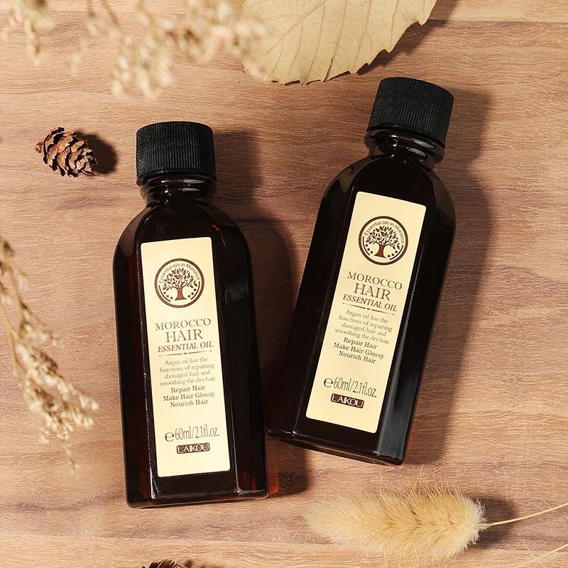 40/60 мл LAIKOU Hair Care Moroccan Pure Argan Oil Эфирное масло для волос для сухих типов волос Многофункциональные средства по уходу за волосами с аргановым маслом