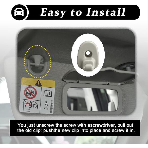 2Pcs Car Sun Visor Clip, Compatible With Jeep Liberty 2005-2012 and Dodge Nitro 2008-2012, Upgraded Car Interior Sunscreen Holder Hook, Automobile