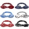 Boho Bow Headbands for Women Vintage Paisley Bandana Flower Printed Hairband Elastic Rabbit Ear Head Wrap Cashew Print Bandage Cute Hair Accessories