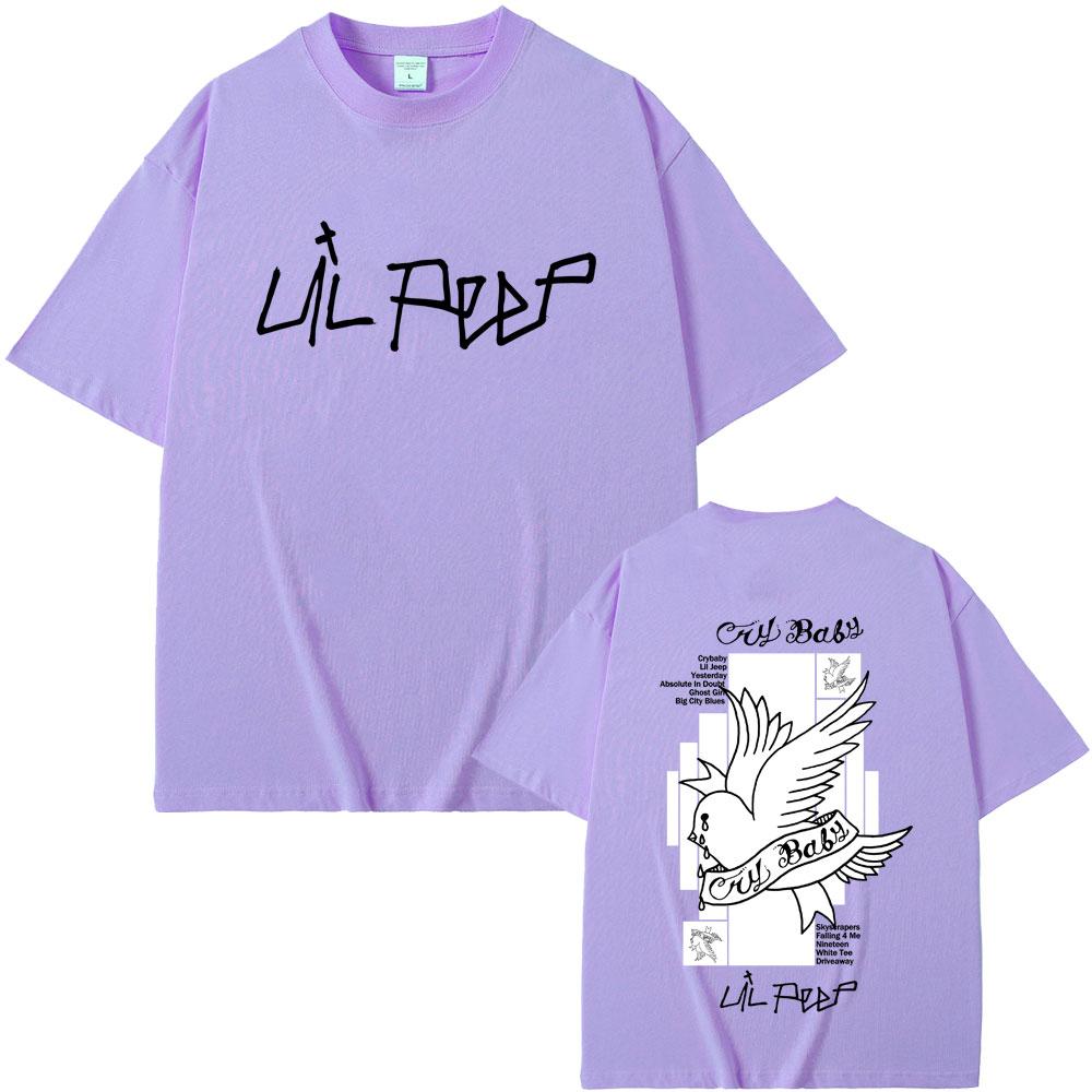 Rapper Lil Peep Crybaby Album Graphic T Shirt Men Women Hip Hop Fashion Tshirts Male Casual Vintage Oversized Short Sleeve Tees