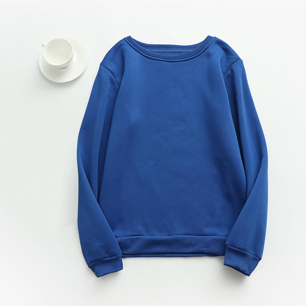 Женский осенне-зимний топ с круглым вырезом и длинными рукавами, однотонная повседневная толстовка с капюшоном