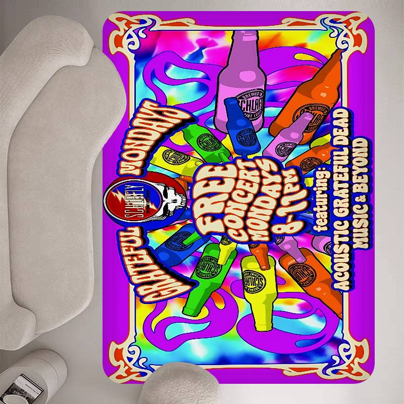 G-Grateful D-Dead Band Floor Mat INS Style Soft Bedroom Floor House Laundry Room Mat Anti-skid Household Carpets