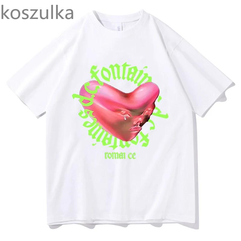 Футболки Fontaines DCRomance Tour Футболки унисекс в стиле хип-хоп большого размера Футболки унисекс из хлопка Унисекс Винтажная уличная одежда Эстетическая одежда