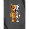 Модный топ с принтом Machine Bear, повседневная спортивная одежда на осень и зиму, хлопковая толстовка