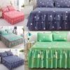 3PCS Bed Skirt Set Elastic Double Bedspread with Pillowcases Mattress Cover Bedding Set Elastic King Size Bedsheet
