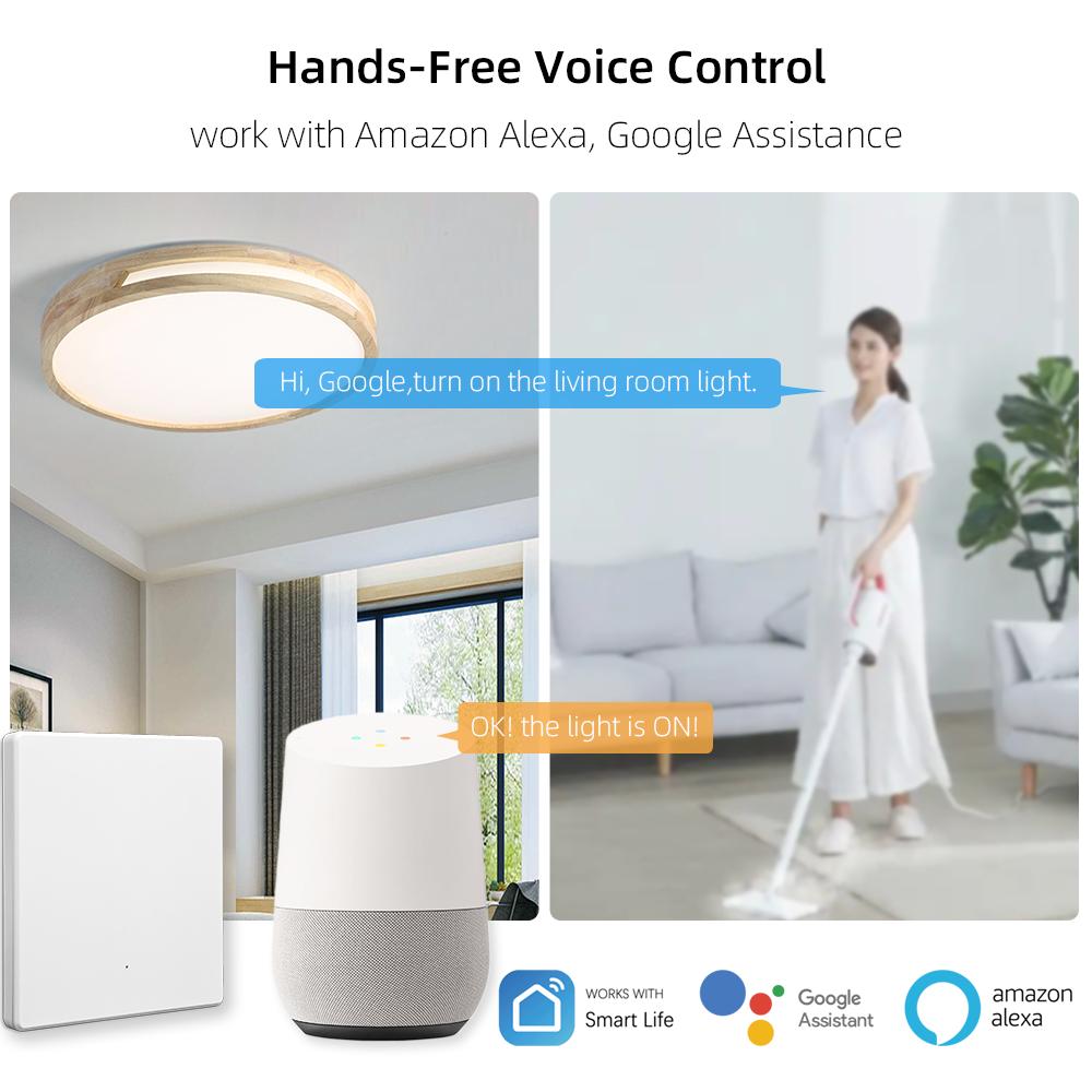 Wi-Fi Ultrathin Smart Switch 250V EU Switch Wall Light Use Tuya APP Works With Alexa google Home Voice Control ODM Factory