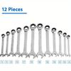 Fixed Ratchet Spanner Set 8-19mm Best Value Metric Combination Wrench Set Chrome Vanadium Spanner with Storage Box for Home Maintenance Auto Repairs