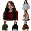 Korean Style Woolen Knitted Shawl Large Size Shoulder Shawl Women's Wrap Outerwear  Cold Weather