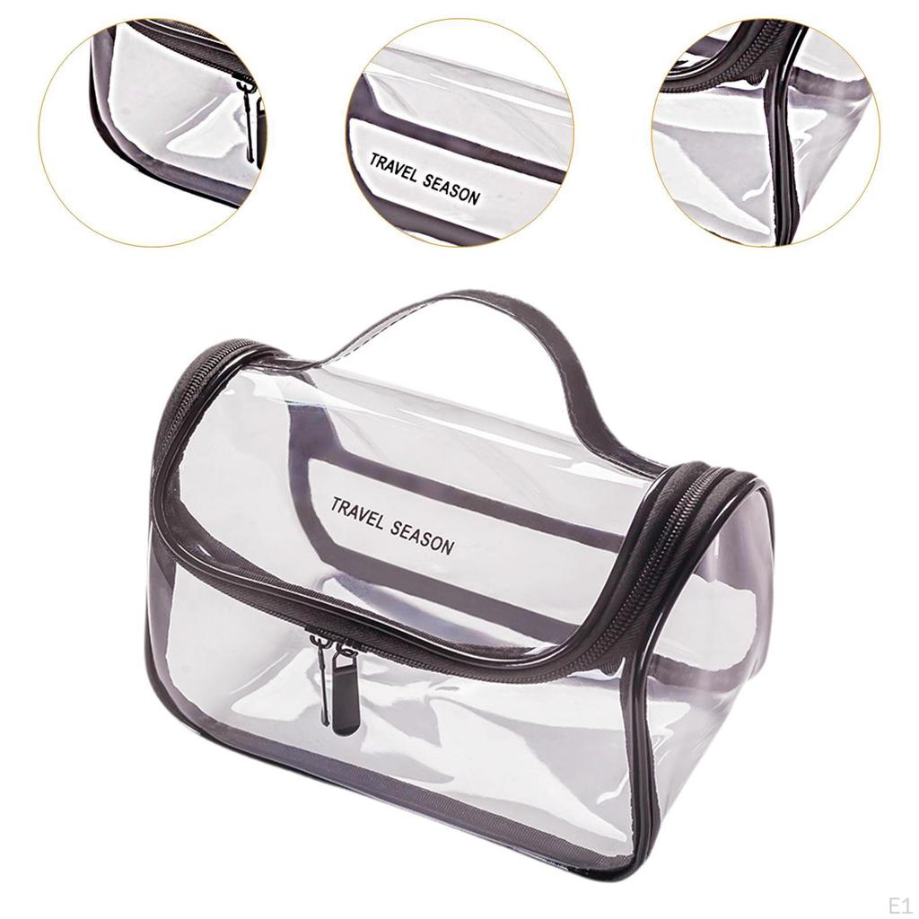 Прозрачная косметичка-органайзер с ручкой-ремнем, компактная, из ПВХ, для путешествий
