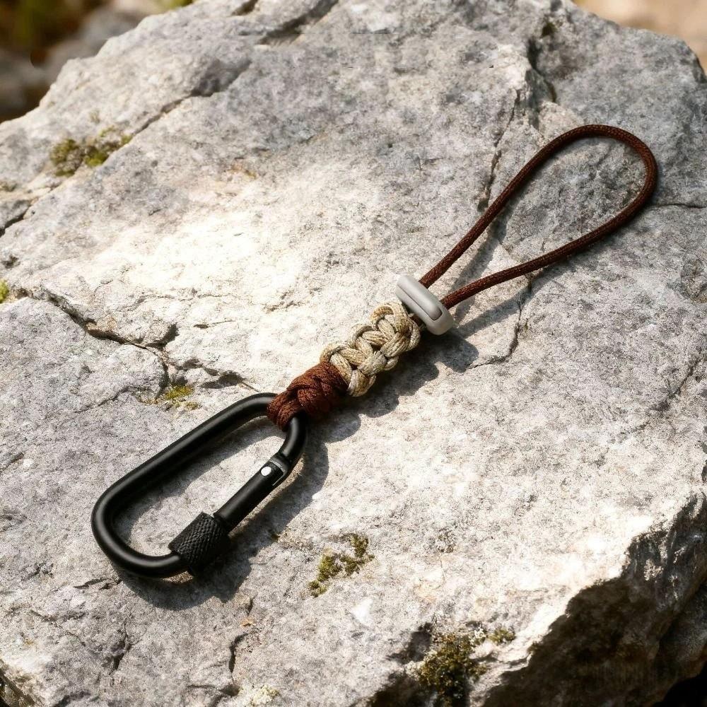 Braided Rope Water Bottle Lanyard Zinc Zinc Alloy Carabiner Hook Essential Key Chain Lanyard Mountaineering