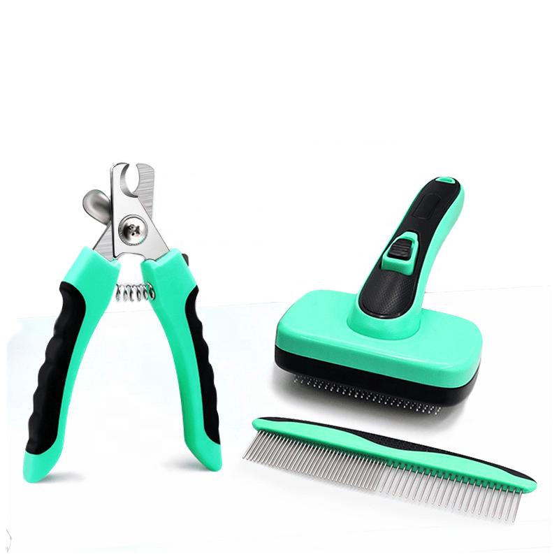 Набор самоочищающихся щеток Расческа для домашних животных Набор для ухода за собаками Машинка для стрижки когтей кошек и домашних животныхAA