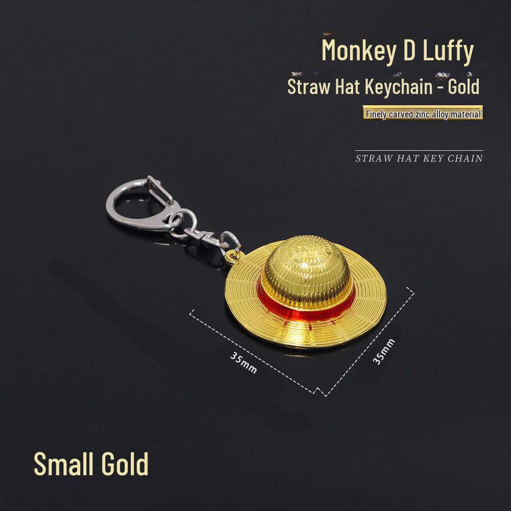 One Piece Anime Monkey D Luffy Straw Hat Metal Keychain Pendant