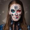 Black Halloween Temporary Tattoos 3D Halloween Face Rhinestone Sticker  Festive