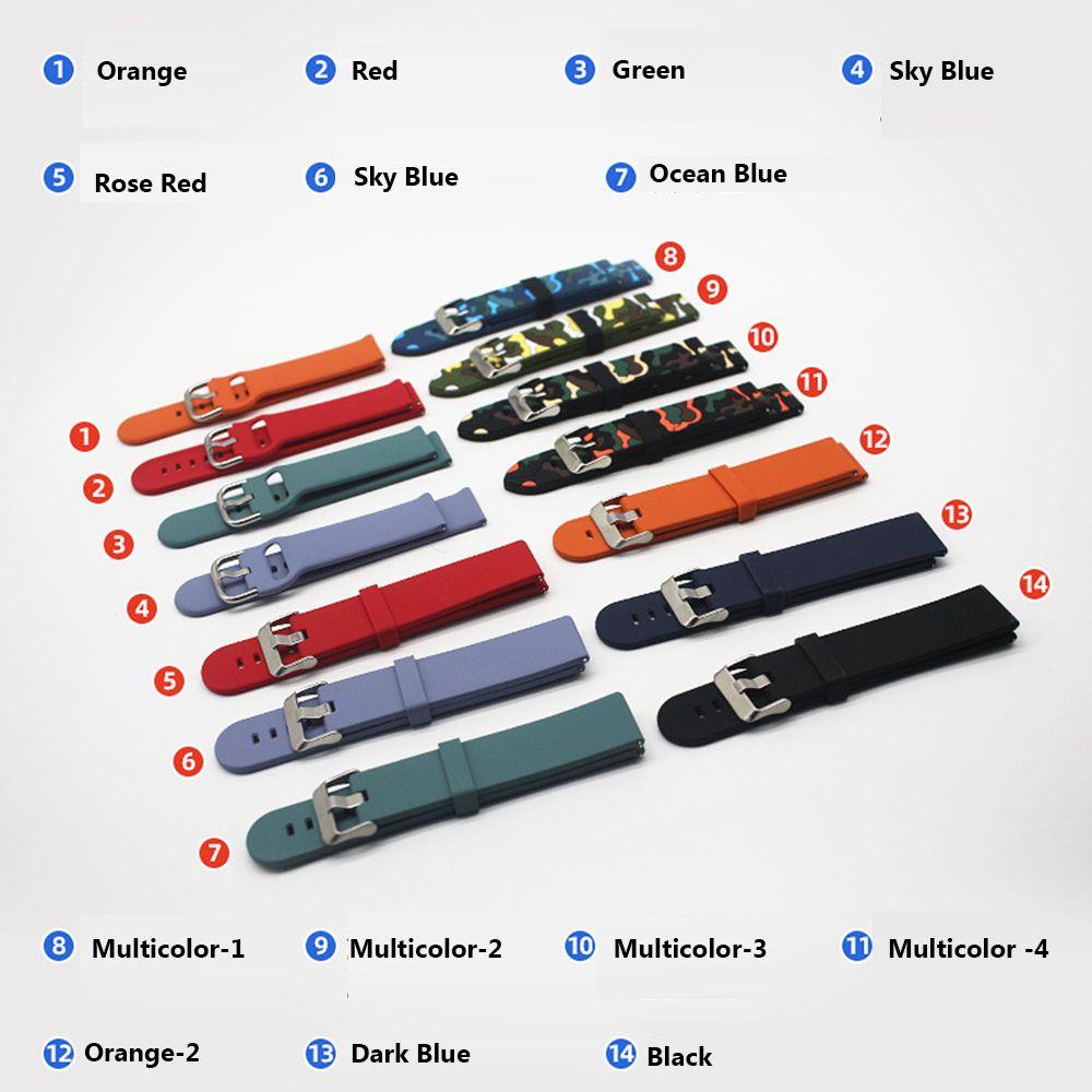 20 мм 22 мм Быстросъемный силиконовый универсальный ремешок для часов с браслетом и стальной пряжкой