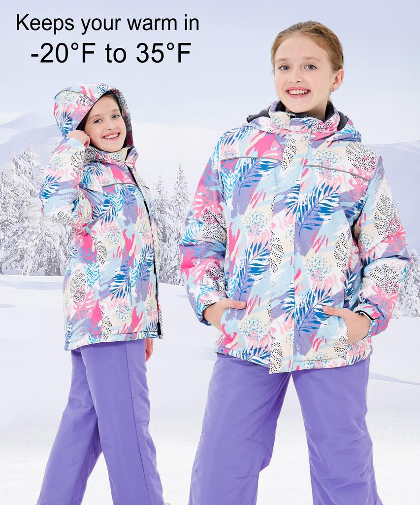Hiheart Лыжная и сноубордическая одежда Пуховик и Идеально для снега Акихабара Размер 120 Детский комплект, Брюки для девочек, Комплект из 2 предметов, Игра, Цвет,
