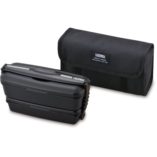 Thermos Fresh Lunch Box, 2-Tier Lunch Box, 900ml, Deep Black, DJB-906W DPBK