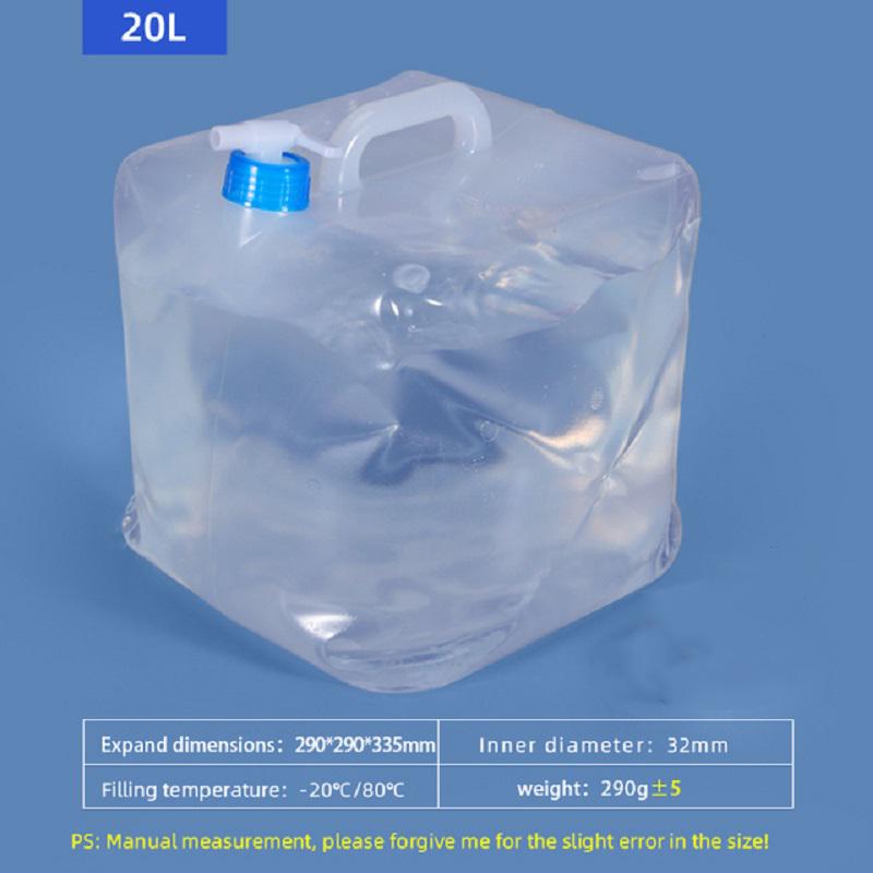 5L-20L Collapsible Car Water Storage Bag Plastic Empty Tank With Handle & Tap Foldable Water Containers Liquid Bucket