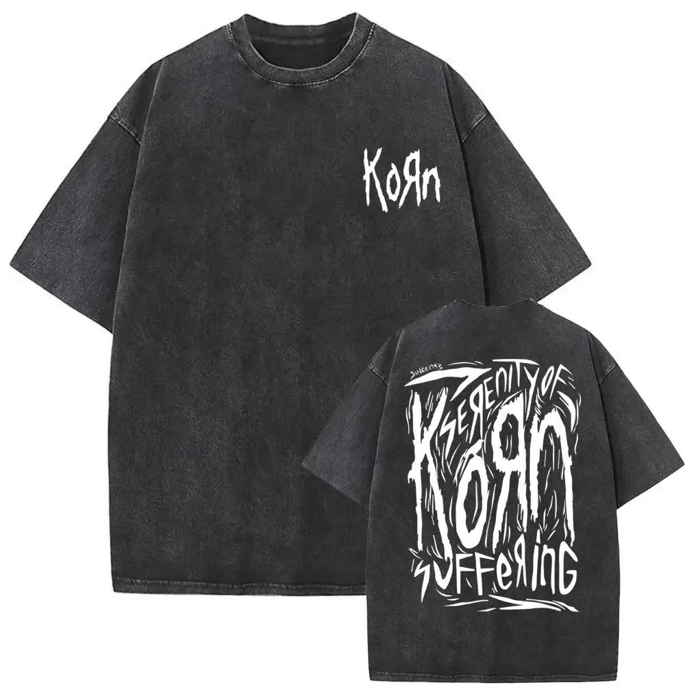 Футболка Korn Двусторонняя Темная Эмблема NuMetal Тема (Винтажный стиранный потертый готический череп крыло эстетика) Футболки