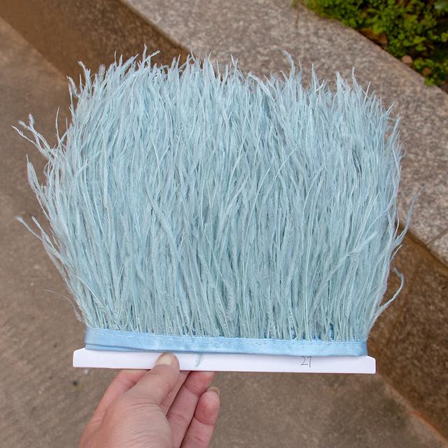 1meter 8 -10cm White Ostrich Feather Trims Natural Black Ostrich Feather For Craft Ribbon Fringe Skirt Party Clothing Plume Decor
