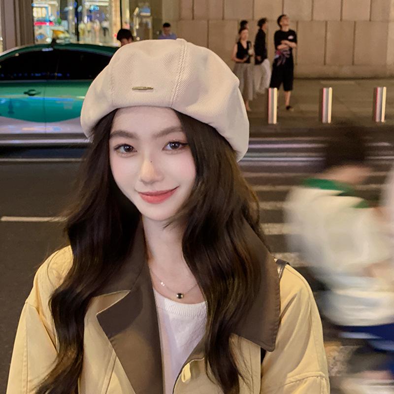 Модная черная беретка, женское лицо маленькое, универсальная, ретро шляпа художника, шляпа-тыква, шляпа осень-зима, с высоким чувством стиля