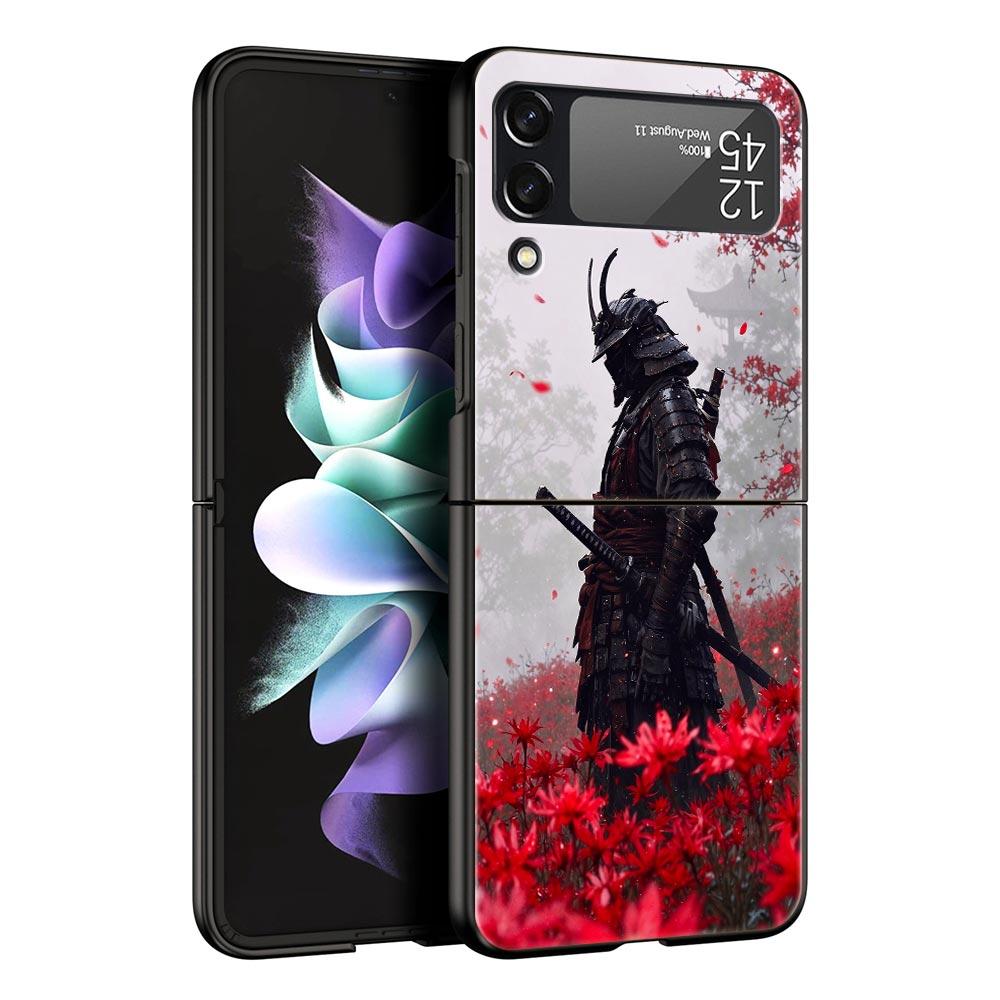 Японский Бусидо Самурай Чехол для Телефона Для Samsung Galaxy Z Flip3 Flip4 Flip5 Чехол-Оболочка Для Z Flip 3 4 5 6 7 Жесткая Складная Крышка