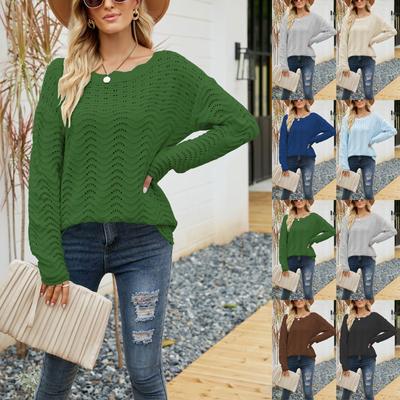 Женский модный однотонный пуловер с вырезом, кружевной свитер с одним вырезом и открытыми плечами