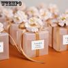 WTEMPO 6 шт 7*7*7 см ПВХ коробки конфет с лентой и тканевым цветком креативные DIY свадьба день рождения Рождество и Новый год вечеринка