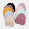 Angola Rabbit Fur Warm Solid Color Knitted Hat Women's Autumn and Winter Versatile Candy Color Vertical Stripe Thickened Ear Protection Hat
