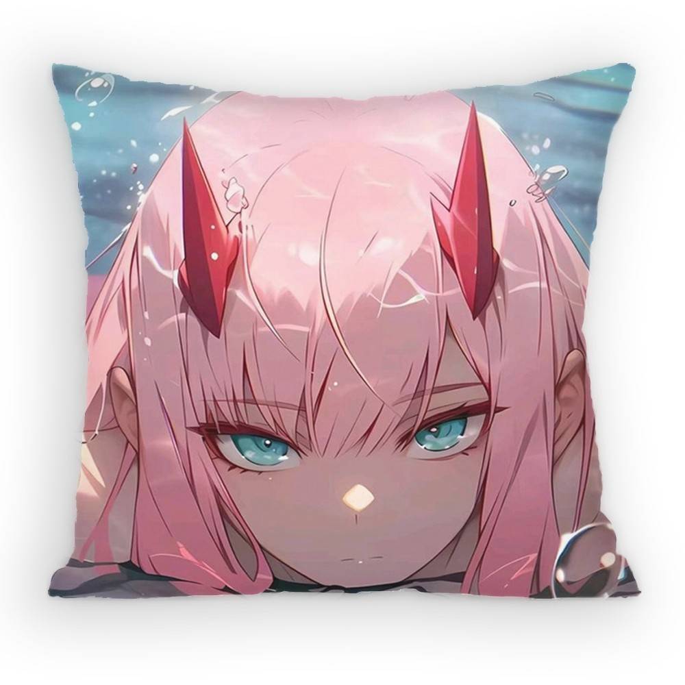 Подушка с изображением девушки из аниме Darling In The Franxx, наволочка, защита от пылевых клещей, невидимая молния, шелковистая, чехол для диванной подушки для спальни