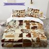 Rustic Cowhide Style Pattern Bedding Quilt Set Quilt Cover Pillowcase Home Decoration Gift (1 * duvet cover + 2 * pillowcase, without core)