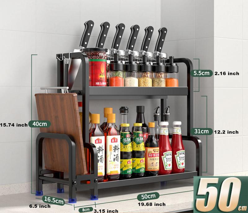 2/3-слойная кухонная полка для хранения, банка для приправ из нержавеющей стали, стеллаж для хранения специй, палочки для еды, полка для ножей, органайзер для бара, аксессуары