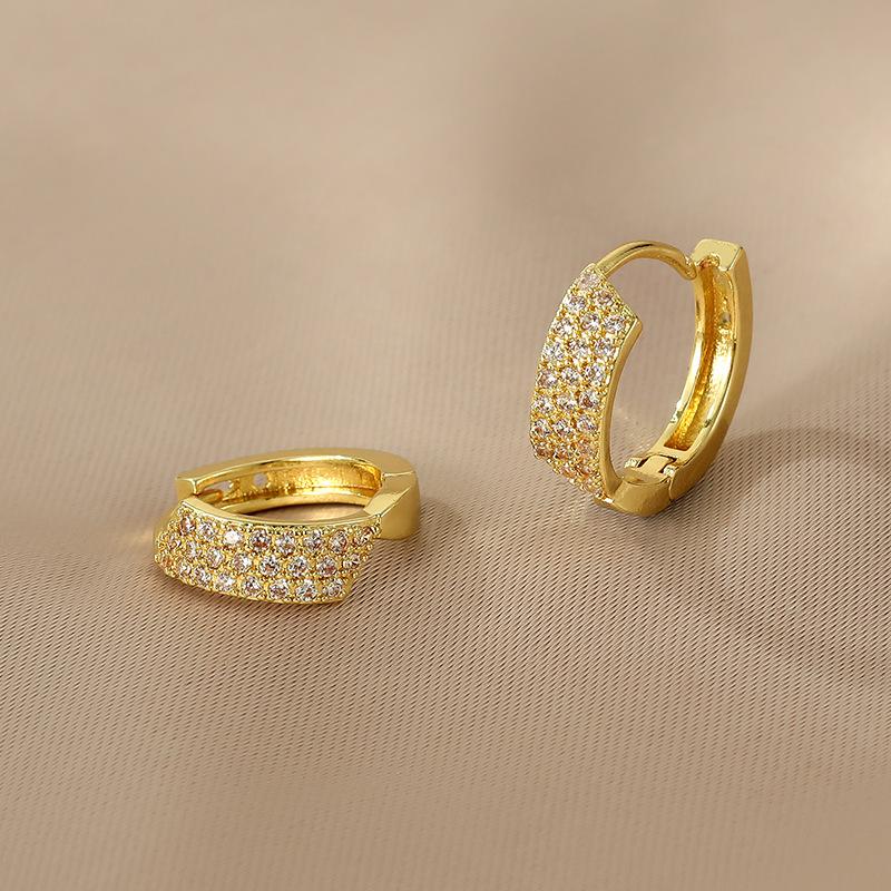 Роскошные серьги-кольца со стразами и кристаллами для женщин, роскошные романтические круглые серьги, минималистичные вечерние украшения с цирконием, аксессуары для ушей