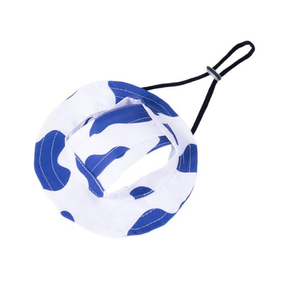 Pet Sun Hat with Ear Holes Adjustable Tie-Dyed Bucket Hat Outdoor Round Brim Sun Protection Hat for Small Medium Dogs Cats