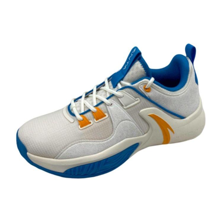 Anta Jump 1.0 прочные нескользящие низкие баскетбольные кроссовки мужские белые синие желтые 112211616S-3