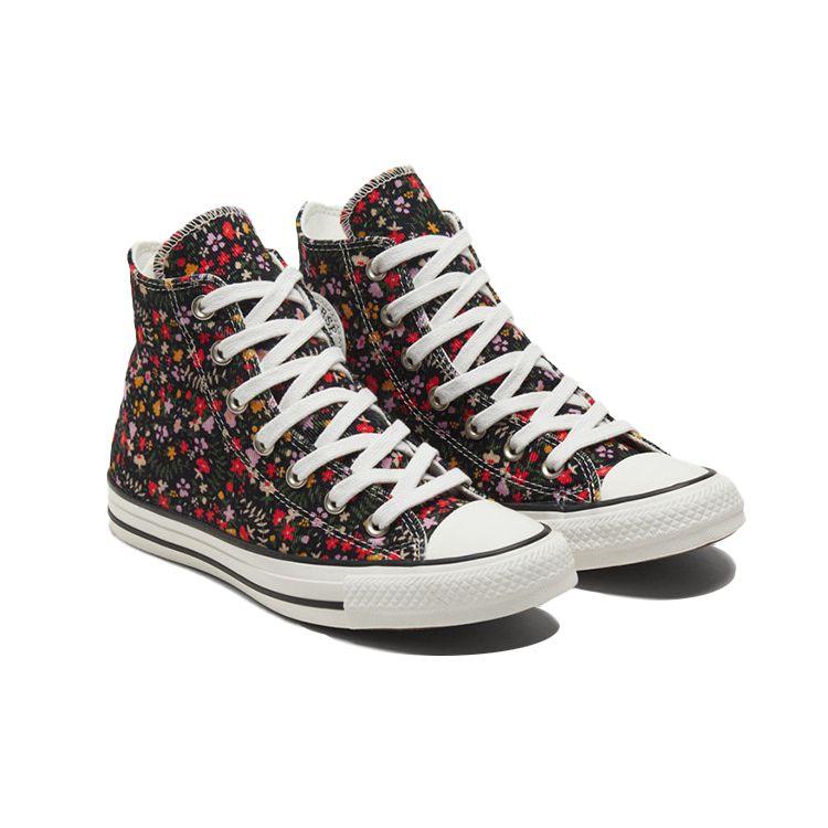 Converse Chuck Taylor All Star Comfortable Daily Vintage Floral High Top Canvas Shoes Women Sneakers Black Pink 569711C