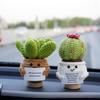 Sunflower Crochet Flower Dolls Cactus Knitting Flowers Hand Woven Flower Potted Home Decoration