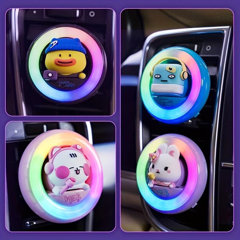 Набор светодиодных освежителей воздуха для автомобиля RGB - ароматерапевтический диффузор с синхронизацией музыки и 3 премиальными ароматами (Океан, Одеколон, Лимон) - Питание от порта USB