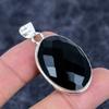 Black Spinel Gemstone Handmade 925 Sterling Silver Jewelry Pendant 1.77" M-3239