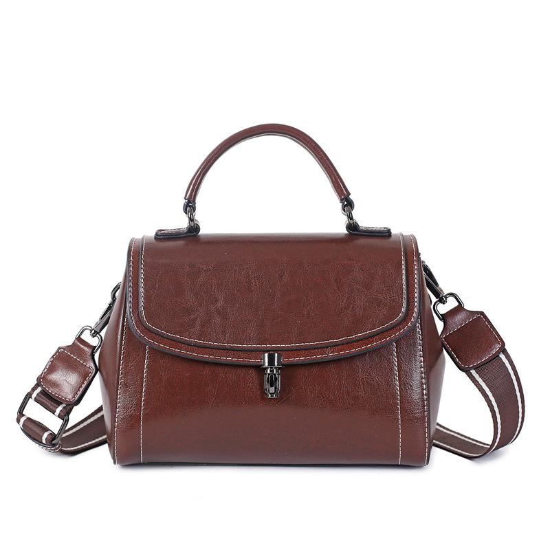 Genuine Leather Women's Handbag Cowhide Women's Handbag Simple Premium Sense All Match Large Capacity Crossbody Bag