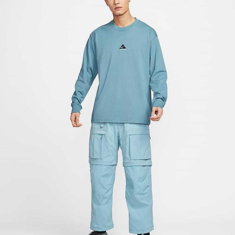 Nike Ss25 Acg Ls Lbr Tee Lungs Круглый вырез Модная Универсальная Футболка с длинным рукавом Мужские Топы Дымчато-голубой DR7754-006