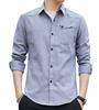 Long Oxford Casual Plain Large Size Shirt [Amyni] Men's Shirt, Sleeve, Shirt, Shirt, Cotton, Business, (#4-6—Lane Gray, 3XL)