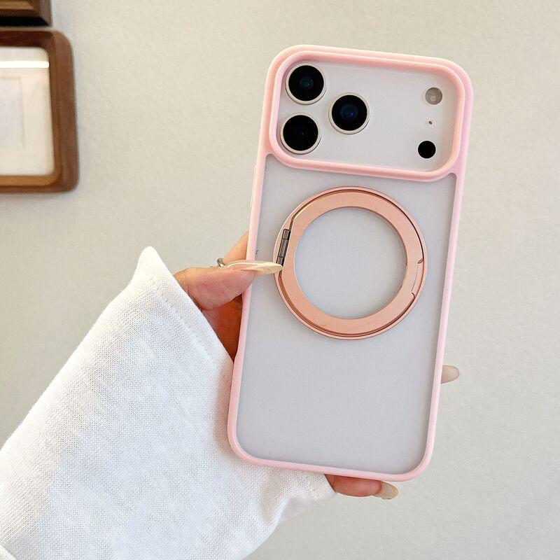 Magnetic Rotating Stand Case IPhone 17 Pro Max With Hidden Hinge Matte Finish Shockproof Cover