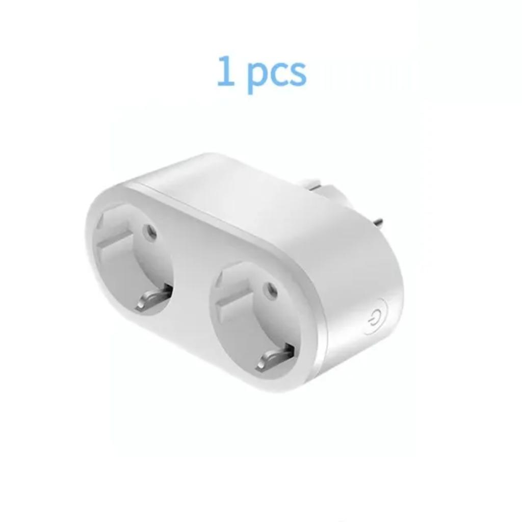 Умная розетка 2 в 1, умная розетка WiFi 16A EU, умная розетка с монитором, таймером, приложением Smart Life, управляемым с помощью Alexa Voice