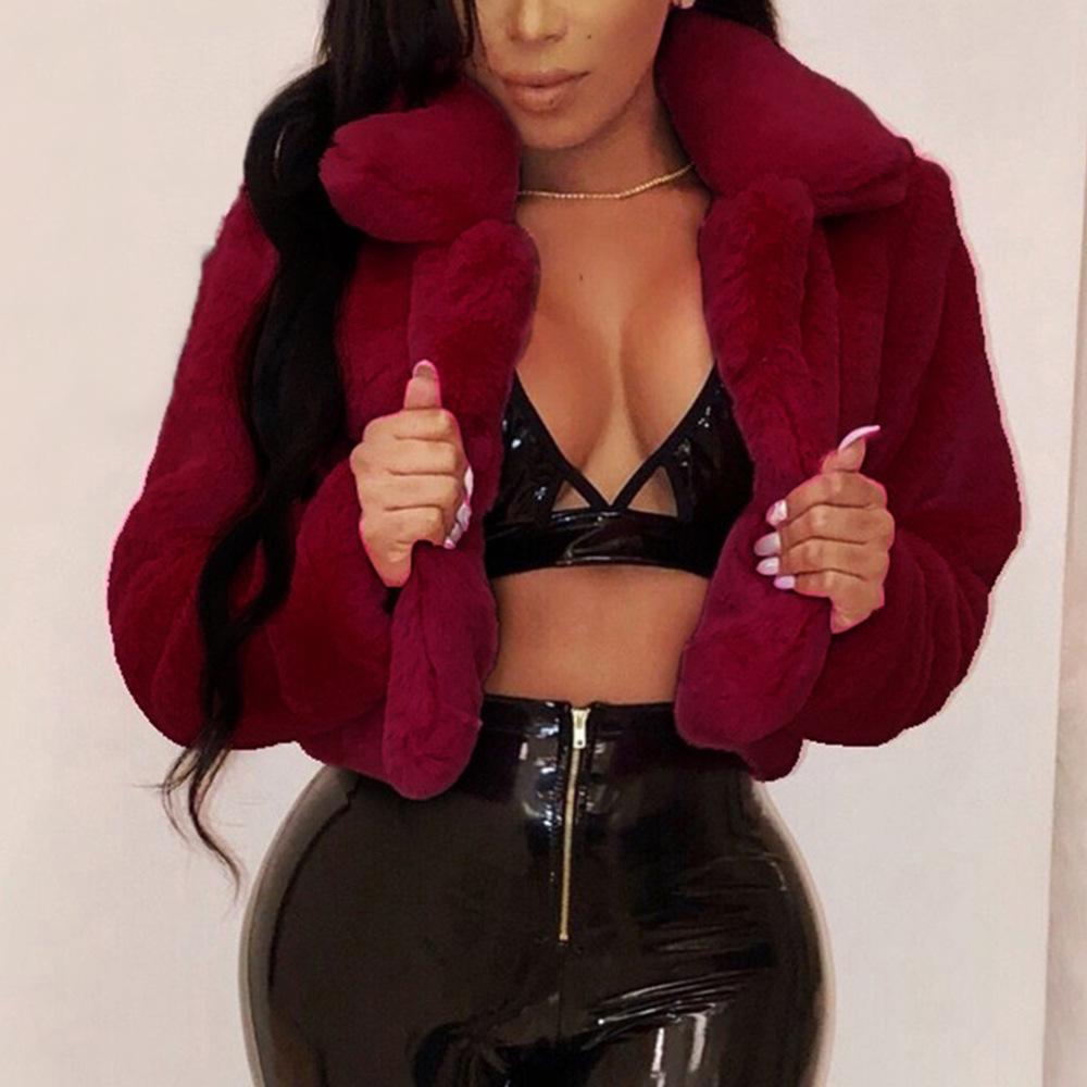Fur jacket jacket, women's imitation fur short jacket, lapel open coat, warm and fluffy in winter