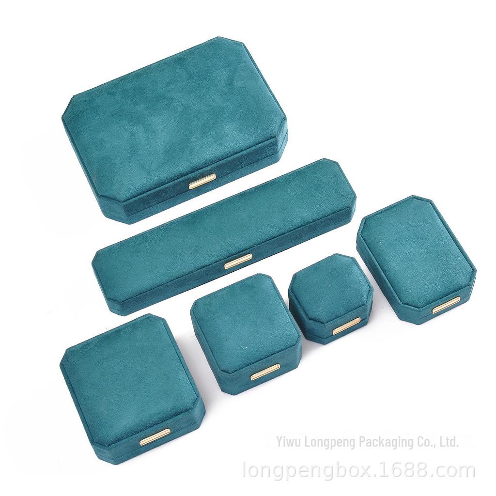 Восьмиугольная фланелевая шкатулка для ожерелья, браслета, кольца и кулона