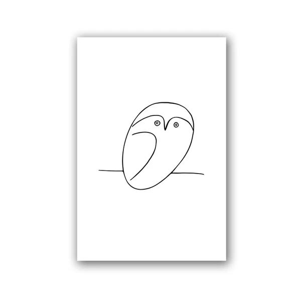 Пикассо Минималистичное Животное Собака и Голубь Мира Холст Картина Настенное Искусство Фотографии Постеры и Принты для Гостиной Спальни Домашний Декор