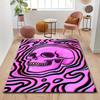 Psychedelic Skull Area Carpet, Crystal Velvet, Non-slip, Rectangular, Purple, for Bedroom, Porch, Interior Decoration Carpet