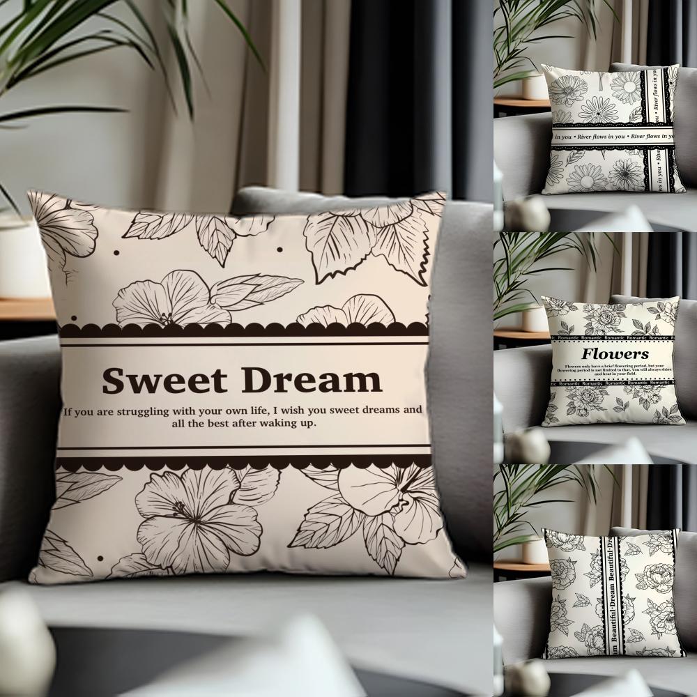 Trending RRetro Flowersed Cushion Cover Antidustmite Pillowcase Invisible Zipper Silky Short Plush Sofa Cushion Cover