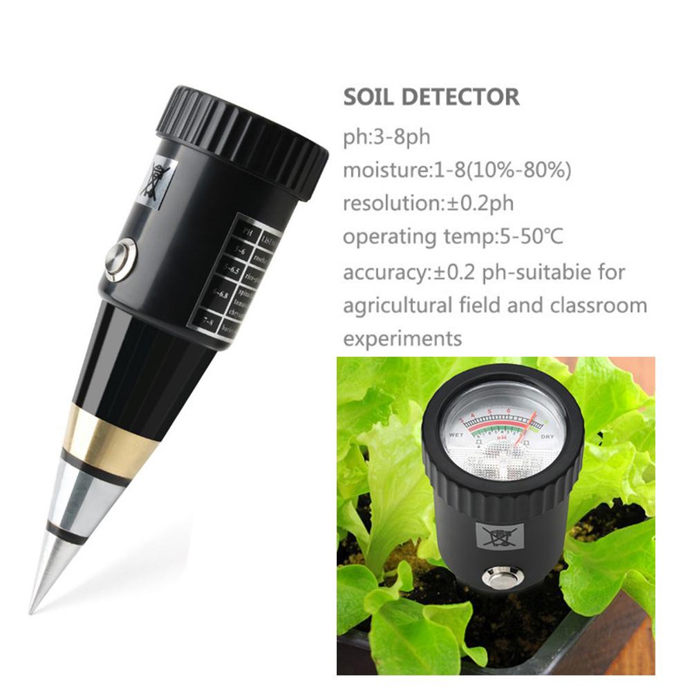 Soil Acidity Humidity Tester Metal Sensor Probe Handheld Soil PH Tester 3~8 PH Soil Moisture Monitor No Battery for Planting